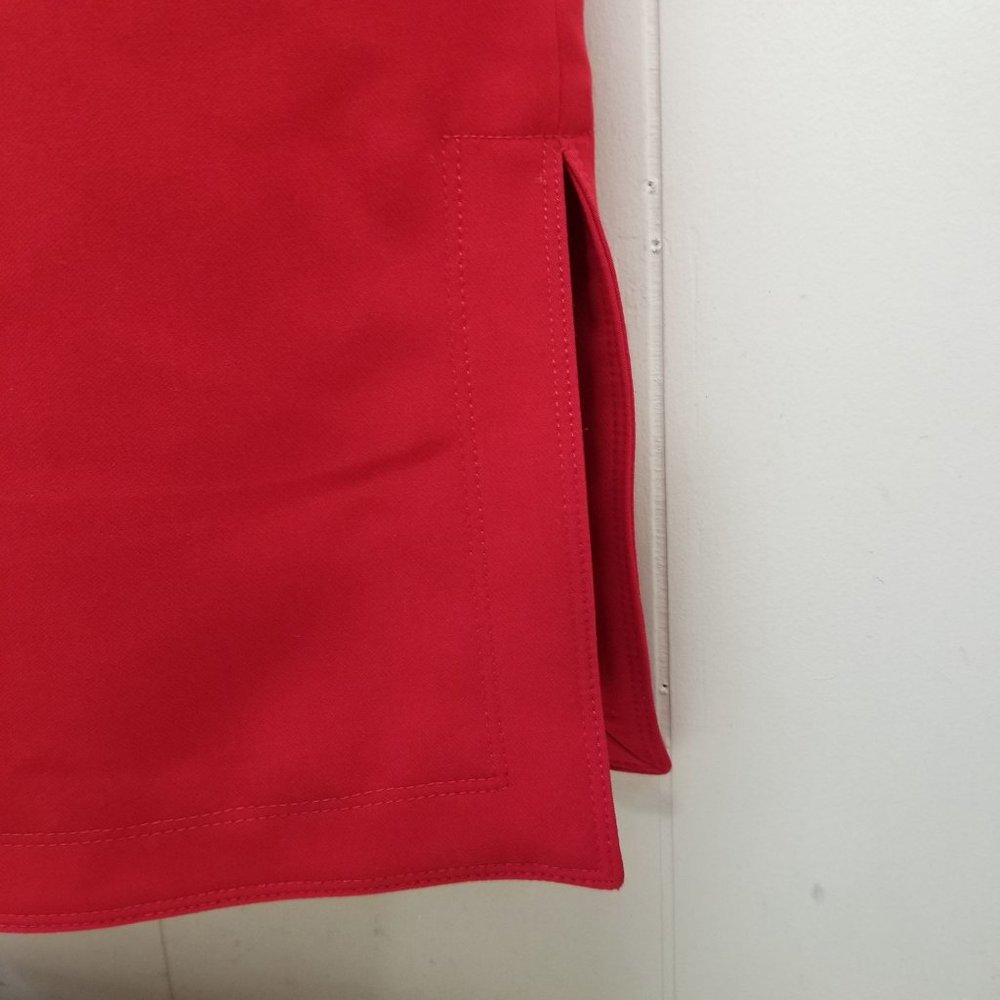 Banana Republic 2 Red Belted Pencil Skirt Side‎ Slit Career Office Twee Academia - Picture 4 of 7